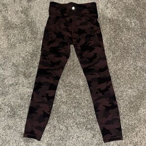 Lululemon Wunder Train High Rise Tight Heritage 365 Camo Brown Earth Sz 6